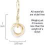Tricolor Love Knot Everyday Dangle Lever-back Earrings with 925 Sterling Silver and 14K Yellow and Rose Gold-Filled Circles Unique Three Tone Jewelry Gift Idea for Women