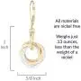 Tricolor Love Knot Everyday Dangle Lever-back Earrings with 925 Sterling Silver and 14K Yellow and Rose Gold-Filled Circles Unique Three Tone Jewelry Gift Idea for Women