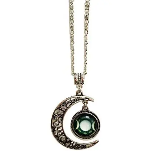 Full Moon Necklace Glass Art Picture Triple Goddess Pendant, Wiccan Jewelry, Moon Goddess Jewelry, Wiccan Necklace Charm (5) Full Moon Necklace Glass Art Picture Triple Goddess Pendant, Wiccan Jewelry, Moon Goddess Jewelry, Wiccan Necklace Charm (5)