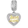HAPiZOKE Mother Charm Sterling Silver Love Mum Charm Best Mom Charm Bead with Cubic Zirconia for Bracelets/Gift for Mother HAPiZOKE Mother Charm Sterling Silver Love Mum Charm Best Mom Charm Bead with Cubic Zirconia for Bracelets/Gift for Mother