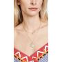 gorjana Womens Mosaic Coin Pendant Adjustable Necklace, 18K Gold Plated Medallion, 19 inch Chain