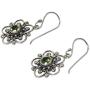 NOVICA 925 Sterling Silver and Peridot Flower Dangle Earrings, Natures Gift