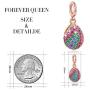 FOREVER QUEEN Easter Egg Charm, 925 Sterling Silver Colorful Happy Easter Faberge Egg Pendant Dangle Charm Bead fit Bracelet Necklace for Women Girls Mother Children