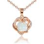 VOLUKA Gift for Women White Opal Heart Pendant Necklace Jewelry for Her