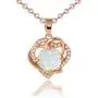 VOLUKA Gift for Women White Opal Heart Pendant Necklace Jewelry for Her VOLUKA Gift for Women White Opal Heart Pendant Necklace Jewelry for Her