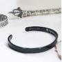 RENYILIN Black Religious Prayer Bracelet Christian Cross Cuff Baptism Faith Biblical Scripture Inspired Cuff Jewelry