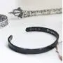 RENYILIN Black Stainless Steel Religion Quotes Faith in Christian Bible Verses Inspiring Cuff Bracelets