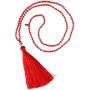 KELITCH Exclusive Crystal Beaded Necklace Luxury Silver Buddha Head Tassel Long Necklace