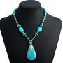 Turquoise 3pcs Set - a Turquoise Necklace a pair of turquoise pendant tassel earrings, a stretchable turquoise braceleta Gift for Ladies