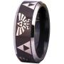 Cloud Dancer Free Custom Engraving The Legend of Zelda Ring- Crest and Triforce Ring Black Tungsten Carbide Wedding Bands Ring