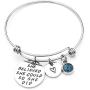 LIUANAN She Believed She Could So She Did Expandable Bangle Birthstone Charm Stainless Steel Cuff Bracelet