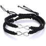 RAMESON 2Pcs Infinity Distance Couple Braided Handcrafted His and Hers Bracelet Adjustable Lovers Bracelet Forever Friend