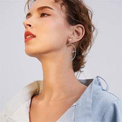 Gmillions Face Hand Earrings for Women Hollow Statement Geometric Fun Abstract Art Earrings set 4 pcs