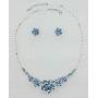 Faship Gorgeous Rhinestone Crystal Floral Necklace Earrings Set