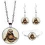 BELUCKIN Silver Sloth Jewelry Set Cute Animal Sloth Pendant Necklace Bracelet Earrings Dangle Set for Women Girls