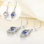 YL Eye Earrings 925 Sterling Silver Dancing Diamond Halo Dangle Earrings Created Emerald/Ruby/Sapphire/Zirconia Drop Jewelry