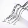 ChainsPro 3/4/6/9/12mm Box/Cuban Link Chain Necklace,14/18/22/24/26/28/30 inch, 316L Stainless Steel/18K Gold Plated/Black -Send Gift Box