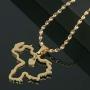 Stainless Steel Venezuela Map Pendant Necklace Venezuelan Jewelry (Gold)