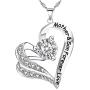 Mother Gifts from Son Necklace for Mother Birthday Gift from Son 925 Silver Heart Necklace Pendant Crystal CZ Mother Son Forever Love Mom Mother Birthday Present Gift Jewelry for Women Gifts