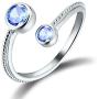 Esberry, Sweet 16 Gifts for Girls, 925 Sterling Silver Birthstone Adjustable Rings Birth Month Open Rings Birthday Gift for Teen Girls Women