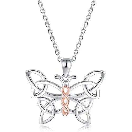 ACJNA 925 Sterling Silver Butterfly Celtic Infinity Pendant Necklace Jewelry Gift for Women Girls ACJNA 925 Sterling Silver Butterfly Celtic Infinity Pendant Necklace Jewelry Gift for Women Girls
