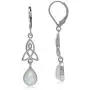 Silvershake Natural Moonstone 925 Sterling Silver Triquetra Celtic Knot Drop Dangle Leverback Earrings Silvershake Natural Moonstone 925 Sterling Silver Triquetra Celtic Knot Drop Dangle Leverback Earrings
