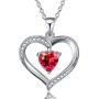 ✦Gifts for Mothers Day✦ Forever Love Heart Necklace Jewelry 18K White Gold/ Rose Gold Plated 925 Sterling Silver Birthstone Pendant Necklace with 5A Cubic Zirconia Birthday Gifts for Women and Girls