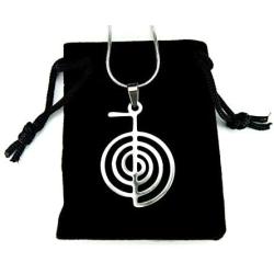 Ann Claridge Reiki Cho Ku Rei Necklace, 20'' Snake Chain, Beautiful Hypo-Allergenic and Non-Tarnishing Pure 304 Stainless Steel, Reiki Power Symbol Choku Rei Jewelry