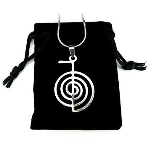 Ann Claridge Reiki Cho Ku Rei Necklace, 20'' Snake Chain, Beautiful Hypo-Allergenic and Non-Tarnishing Pure 304 Stainless Steel, Reiki Power Symbol Choku Rei Jewelry