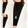 Finrezio 6PCS Long Pendant Necklace Set Tassel Pendant Simple Bar Necklace Strands for Women