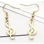 Fusamk Fashion Alloy Music Note Dangle Drop Earrings