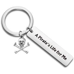 SEIRAA Pirates Keychain Skull Crossbones Charm Pirate of Caribbean Inspired Gift for Pirate Lover Pirate Jewelry