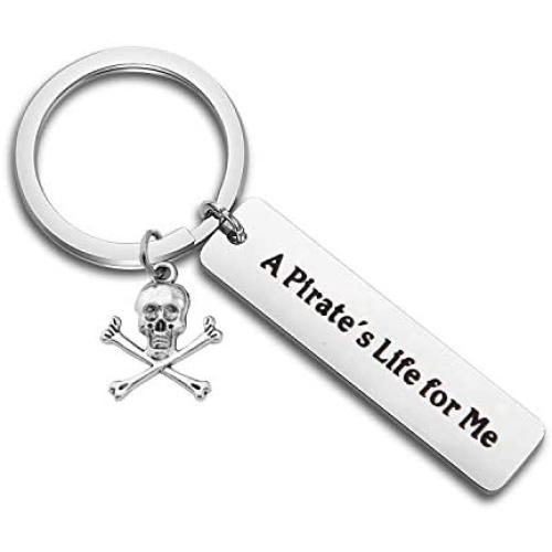SEIRAA Pirates Keychain Skull Crossbones Charm Pirate of Caribbean Inspired Gift for Pirate Lover Pirate Jewelry