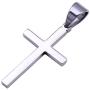 Double Rainbow Jewelry 16''-36'' Mens Stainless Steel Unisex Silver Plain Cross Pendant 3.5MM Rolo Pearl Box Chain Necklace Link