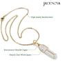 JADENOVA Full Wire Wrapped Energy Healing Crystal Gemstone Pendant Necklace 18'' Stainless Steel Chain