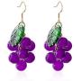 YUNXI 3D grape Drop Earrings Cute Fruit Gold Dangle Earrings Charm Jewelry Gift Earrings for Women Girls