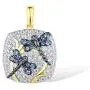 Santuzza Blue Dragonfly Pendants 925 Sterling Silver 14K Yellow Gold Plating Elegant Trendy Gift Party Fine Jewelry for Women