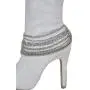 TFJ Women Western Fashion Jewelry Boot Bracelet Silver Metal Chain Links Shoe Anklet Wave Strands