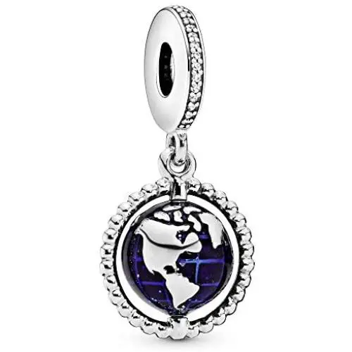 Pandora Jewelry Spinning Globe Dangle Cubic Zirconia Charm in Sterling Silver Pandora Jewelry Spinning Globe Dangle Cubic Zirconia Charm in Sterling Silver