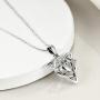 ONEFINITY Claddagh Necklace Sterling Silver Good Luck Irish Claddagh Celtic Knot Love Heart Pendant Necklace Jewelry Gifts for Women