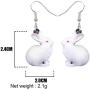 NEWEI Acrylic Easter Hare Rabbit Bunny Earrings Dangle Drop Cute Animal Pet Jewelry For Women Girl Charm