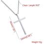 MiniJewelry Silver Cross Necklace Rose Gold Cross Necklace Gold Cross Necklace for Women Stainless Steel Cross Necklace, 18 Inch