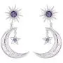 Alloy diamond long earrings,Crescent Moon & Star Dangle Earrings Star Jewelry for Women Alloy diamond long earrings,Crescent Moon & Star Dangle Earrings Star Jewelry for Women