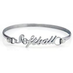 Stainless Steel Softball Bracelet | Softball Jewelry by ChalkTalk Sports