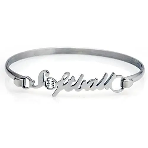 Stainless Steel Softball Bracelet | Softball Jewelry by ChalkTalk Sports Stainless Steel Softball Bracelet | Softball Jewelry by ChalkTalk Sports
