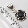 SilverStarJewel 925 Sterling Silver Black Onyx Pendant 0.9'' New Wedding Jewelry