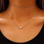 Kakaco Heart Layered Choker Necklaces Beaded Necklace Pendants Silver Chain Jewelry for Women and Girls