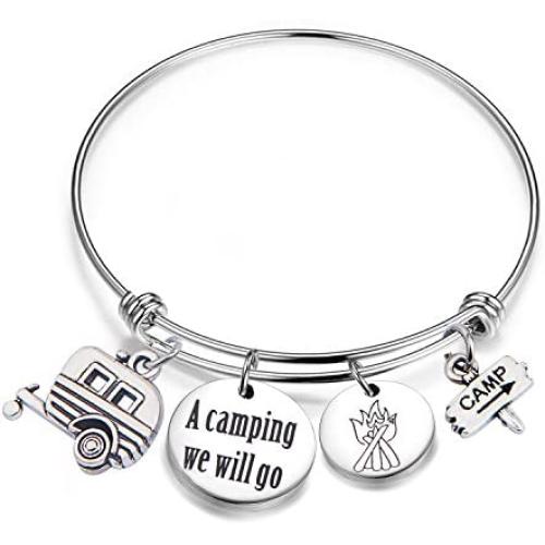 Gzrlyf Camping Bracelet Camper Bracelet Summer Camping Gift A Camping We Will Go Jewelry Camp Themed Bracelet Camping Lovers Gift Camp Counselor Gift