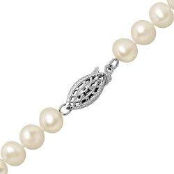 JewelExclusive Sterling Silver 6-6.5mm White Genuine Freshwater Pearl Earrings, Necklace & Bracelet Set