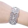 EVER FAITH Austrian Crystal Wedding Art Deco Elastic Stretch Bracelet Clear